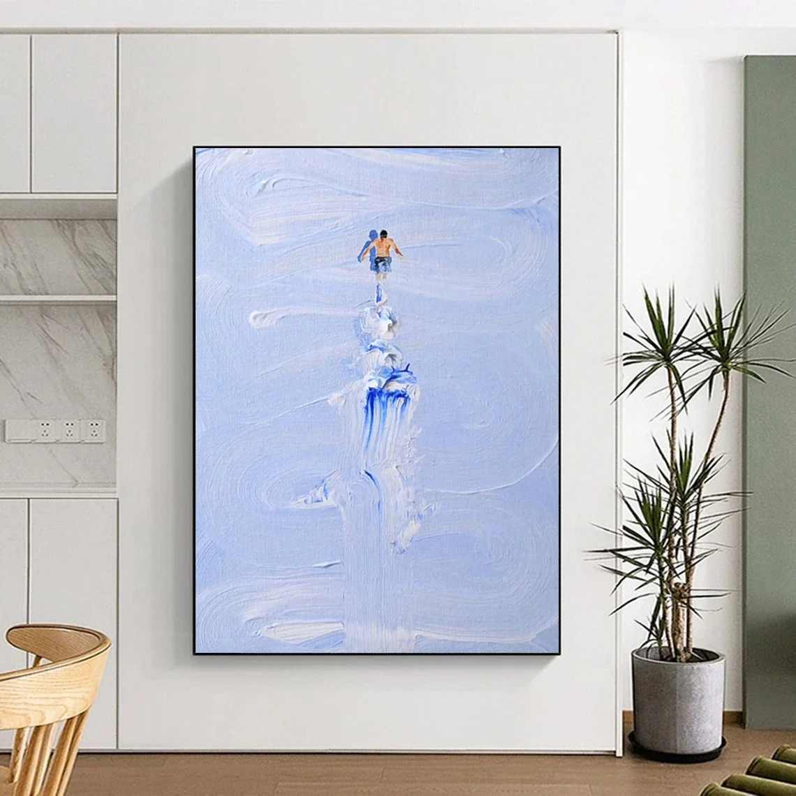 Small Hand-Painted White fine art for gallery wall